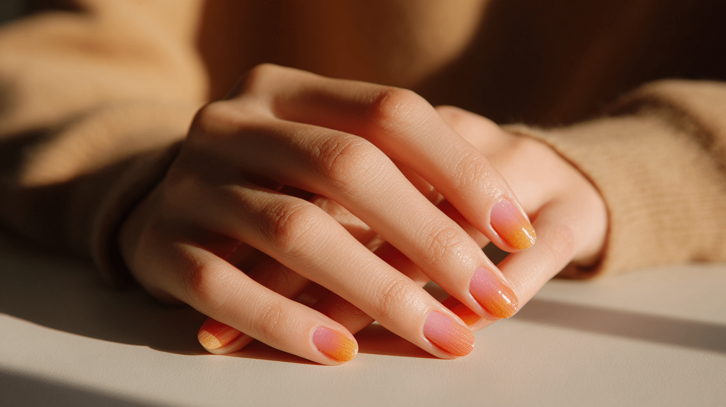 Sunset Ombre Fall Nail Design