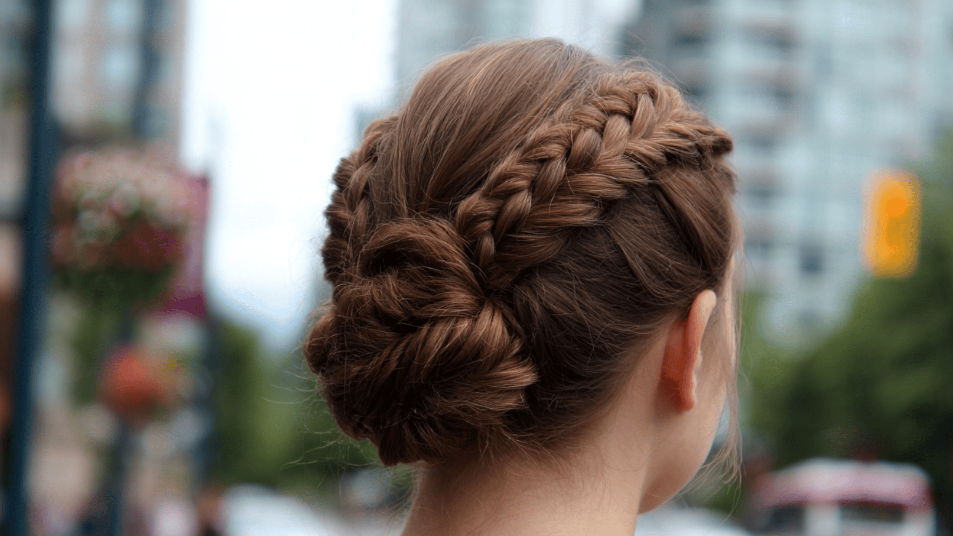 Top Braid into Bun