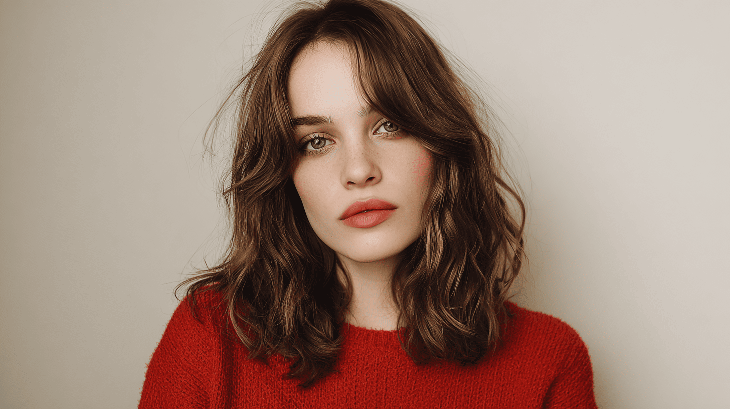 Wavy Lob with Curtain Bangs