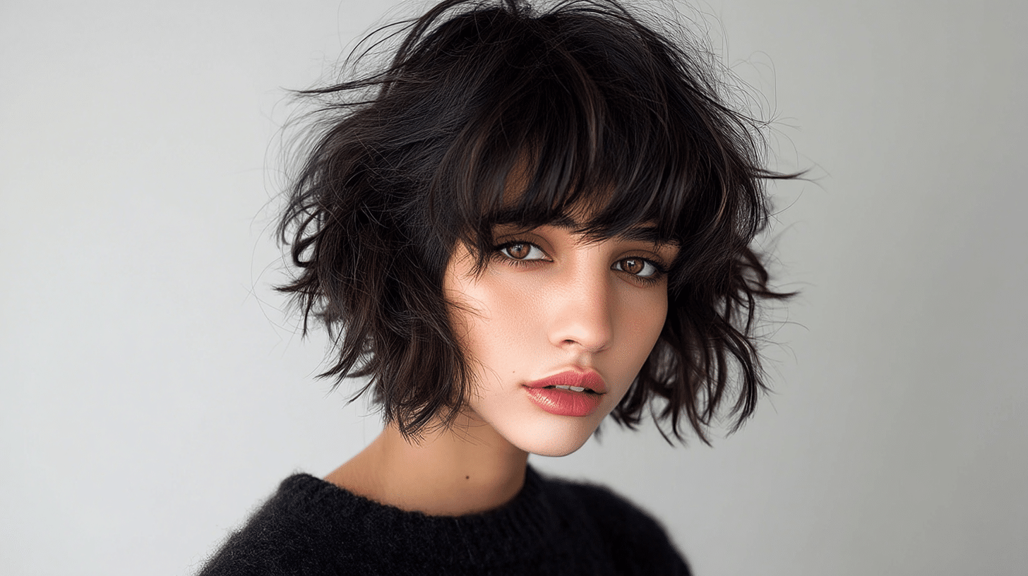 Wolf Cut Bob Short Choppy Textured Hairstyle