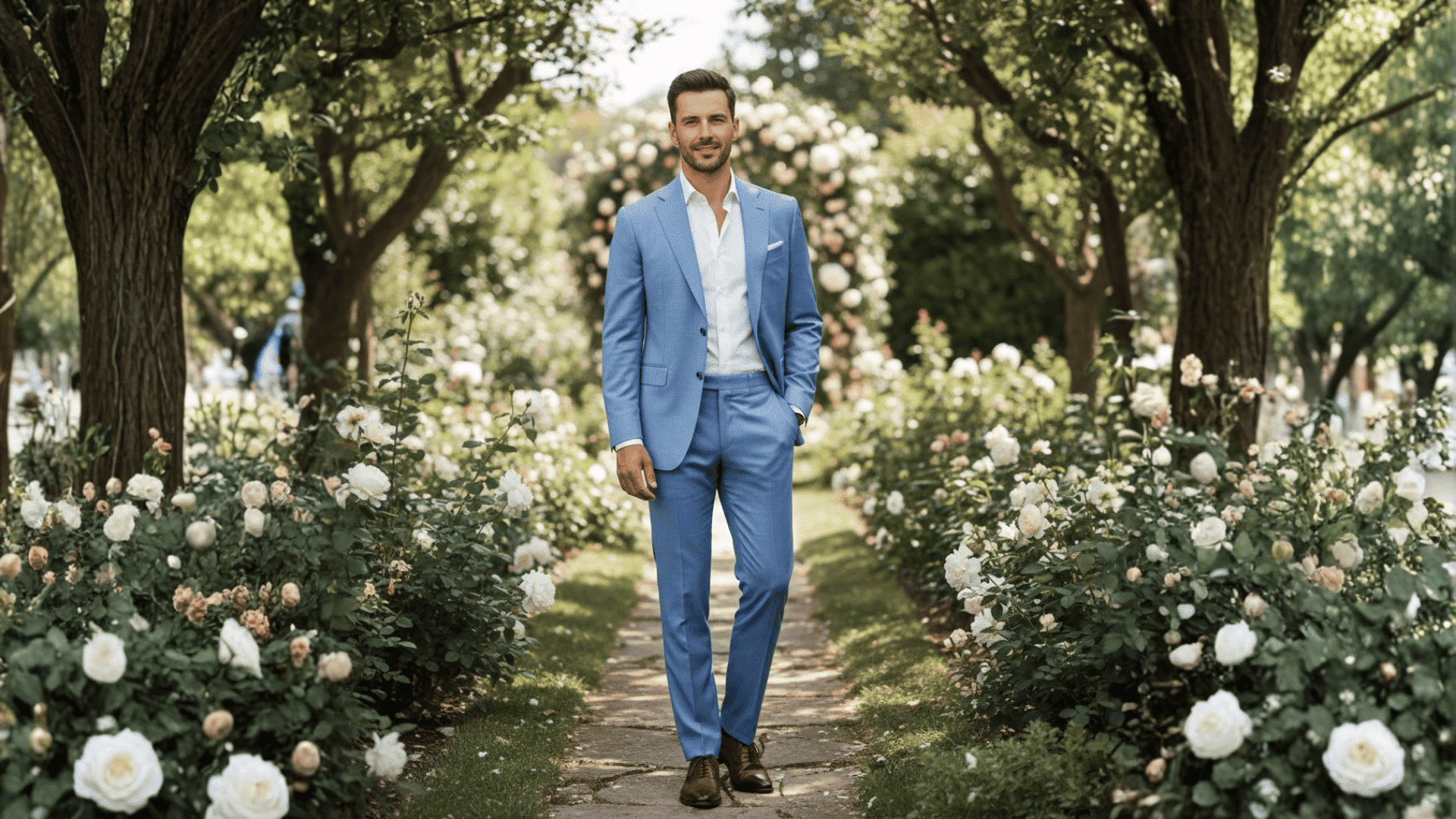 blazer and dress pants combo for daytime weddings