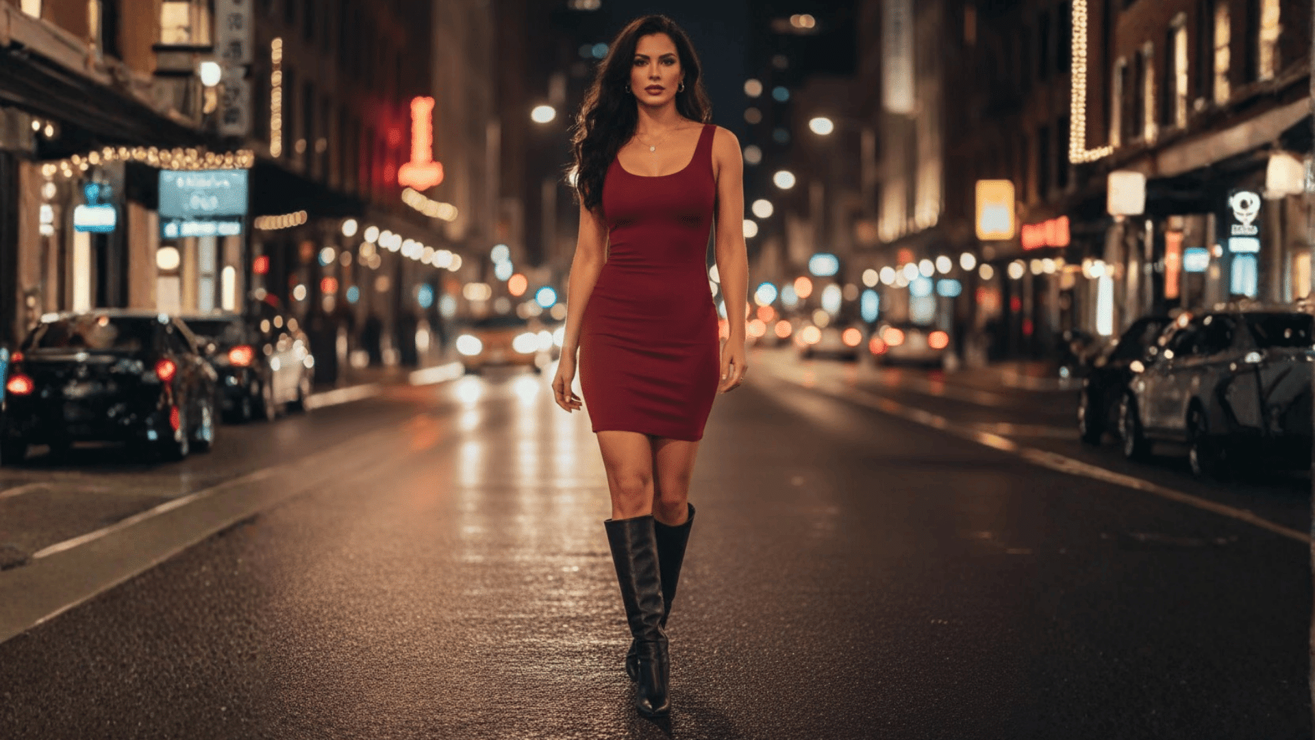 bodycon dress knee high boots night out