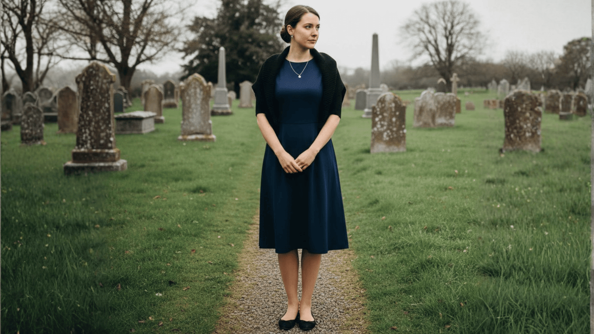 classic modest dress with simple layers