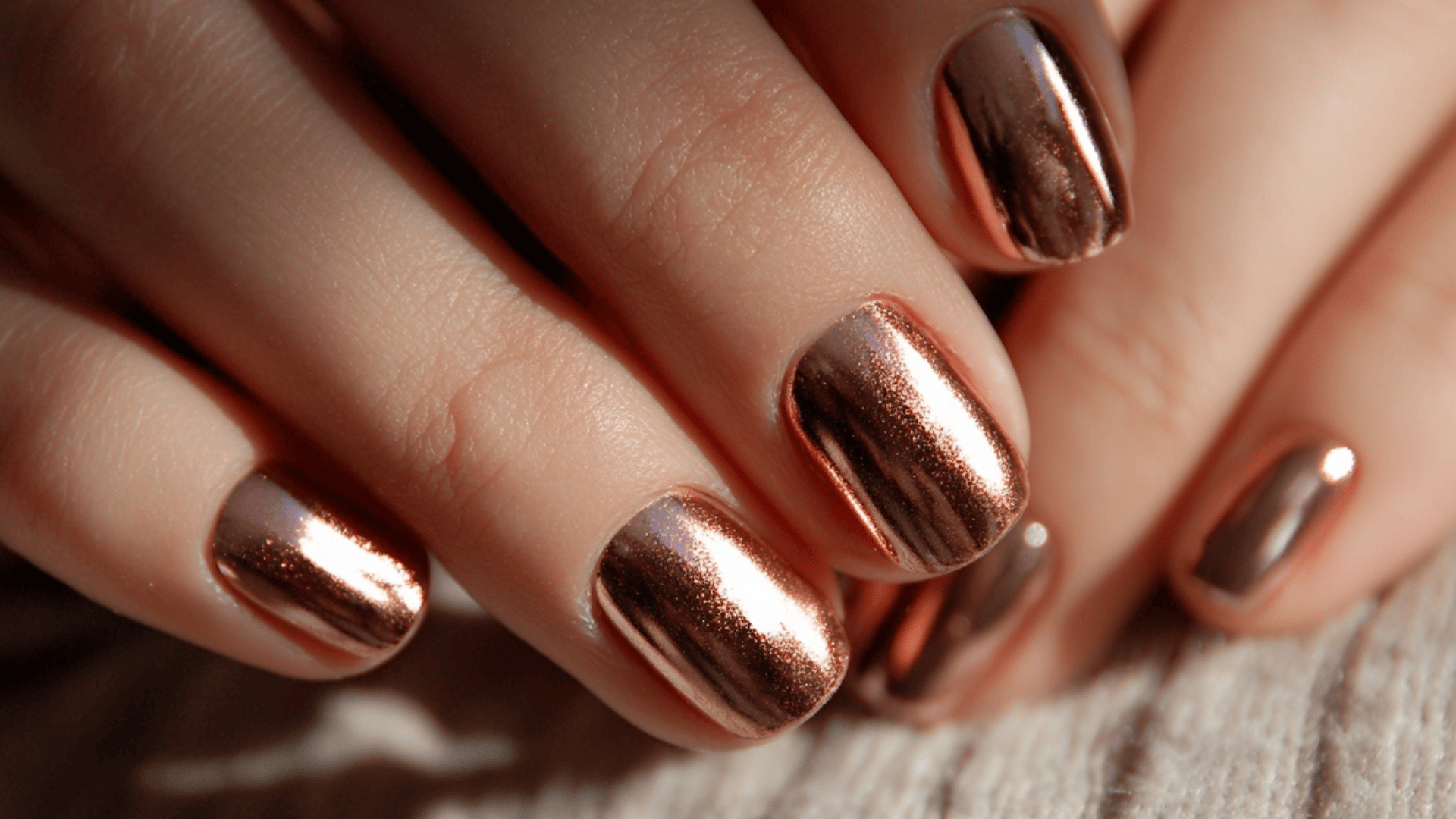 copper chrome fade nails