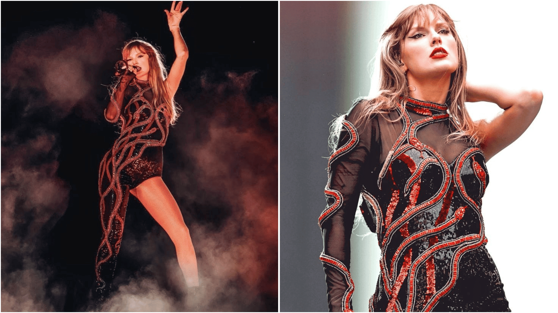 fierce black red sequin bodysuit