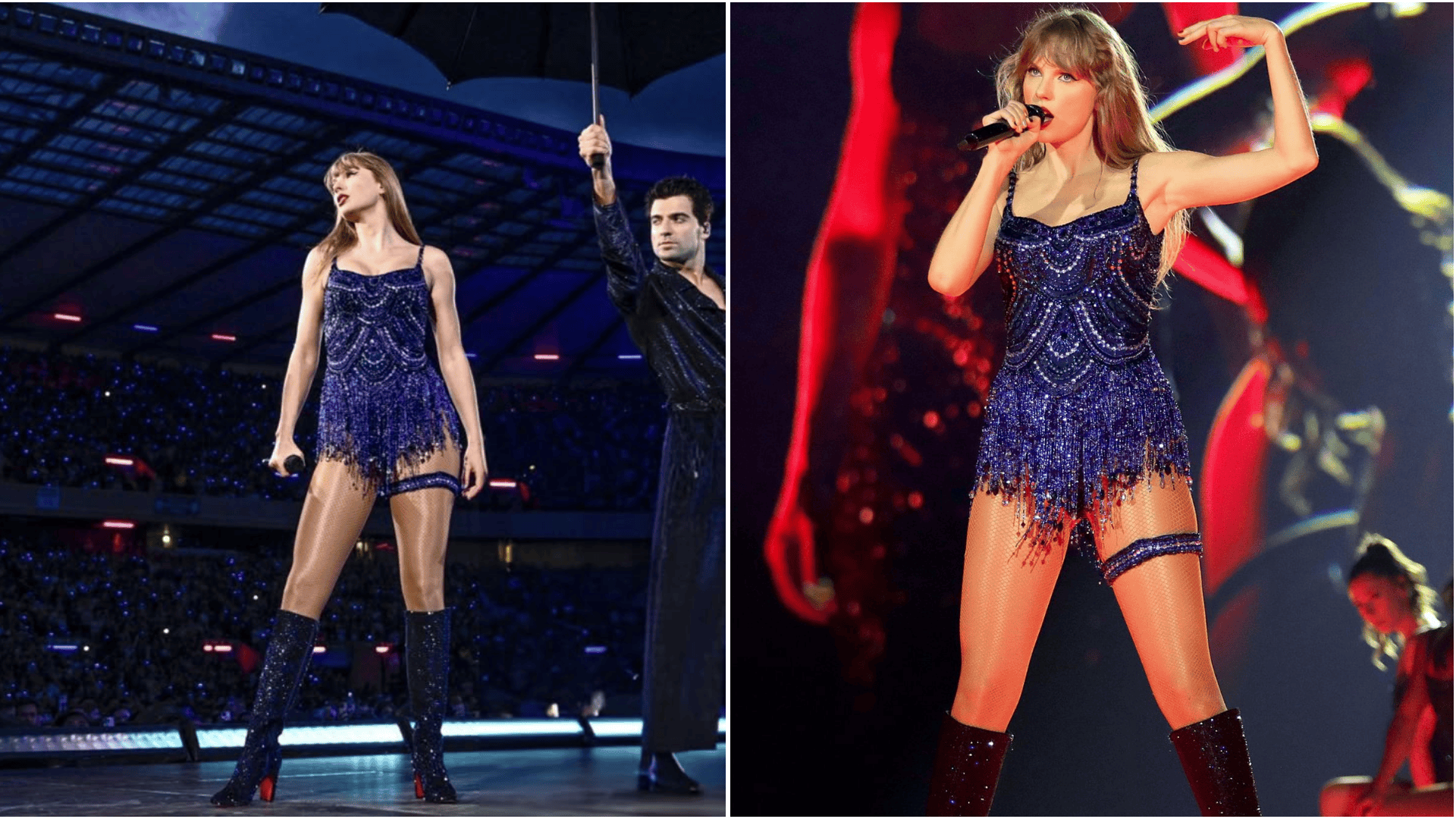 midnight blue beaded fringe bodysuit