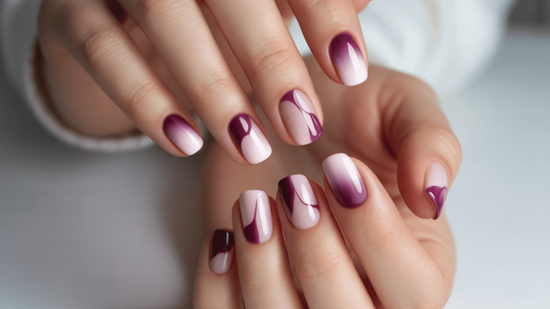 ombre negative space nails