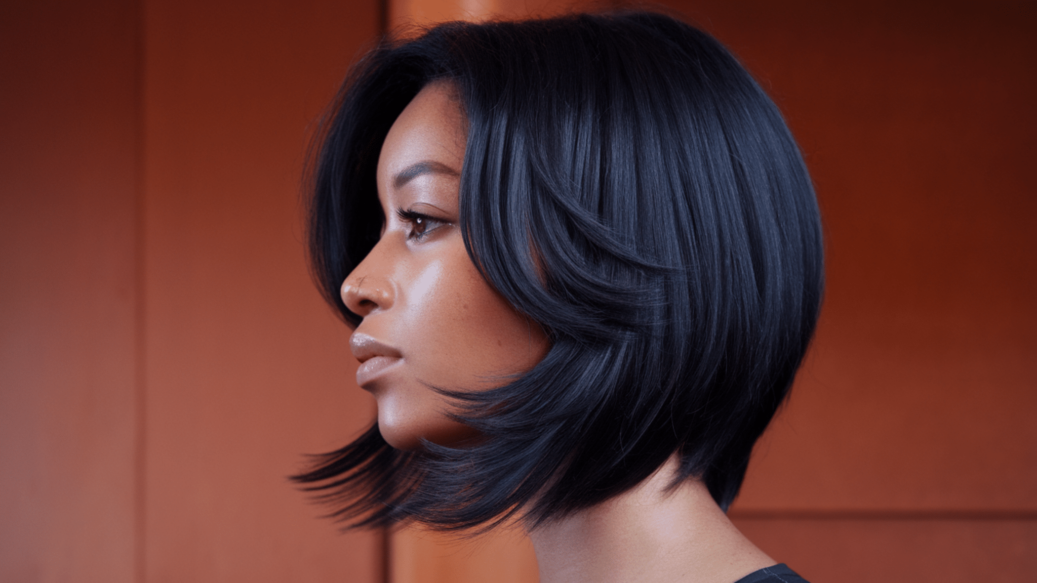 Angled bob with layers