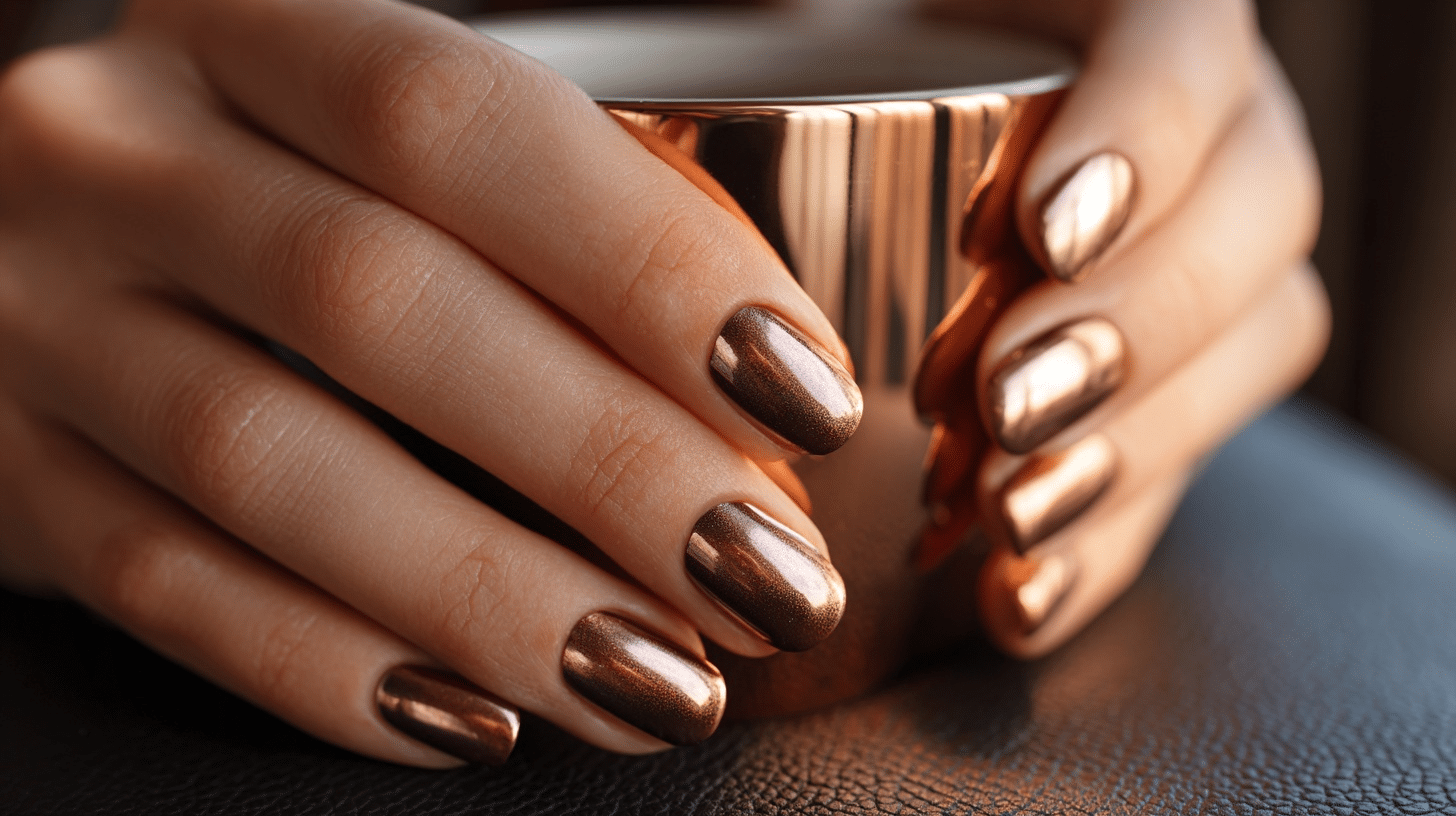 Brown Chrome Mani