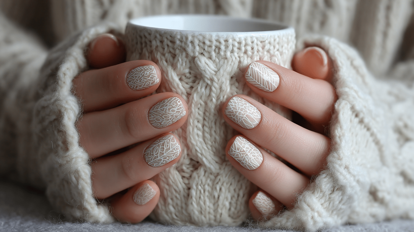 Cable knit textured nails