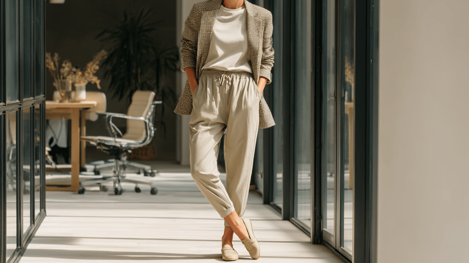 Joggers With Tee And Blazer