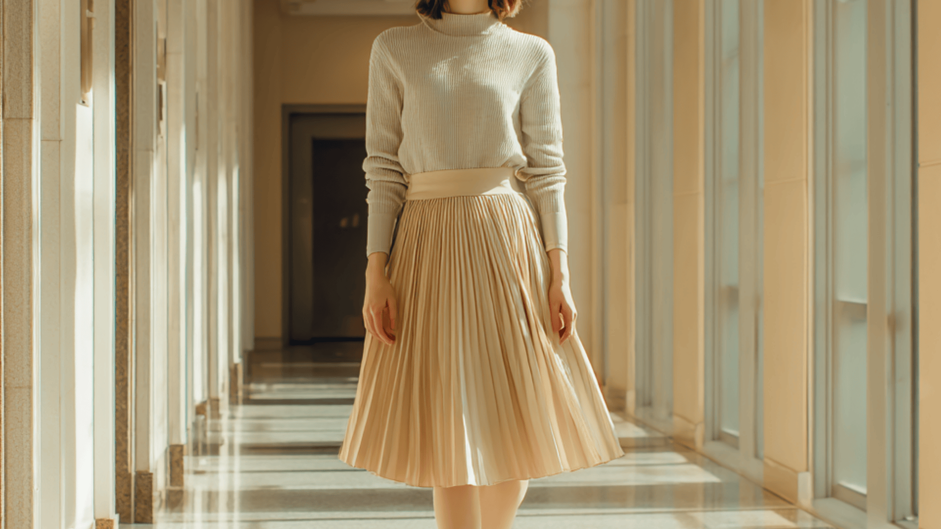 Knit Top With Pleated Skirt