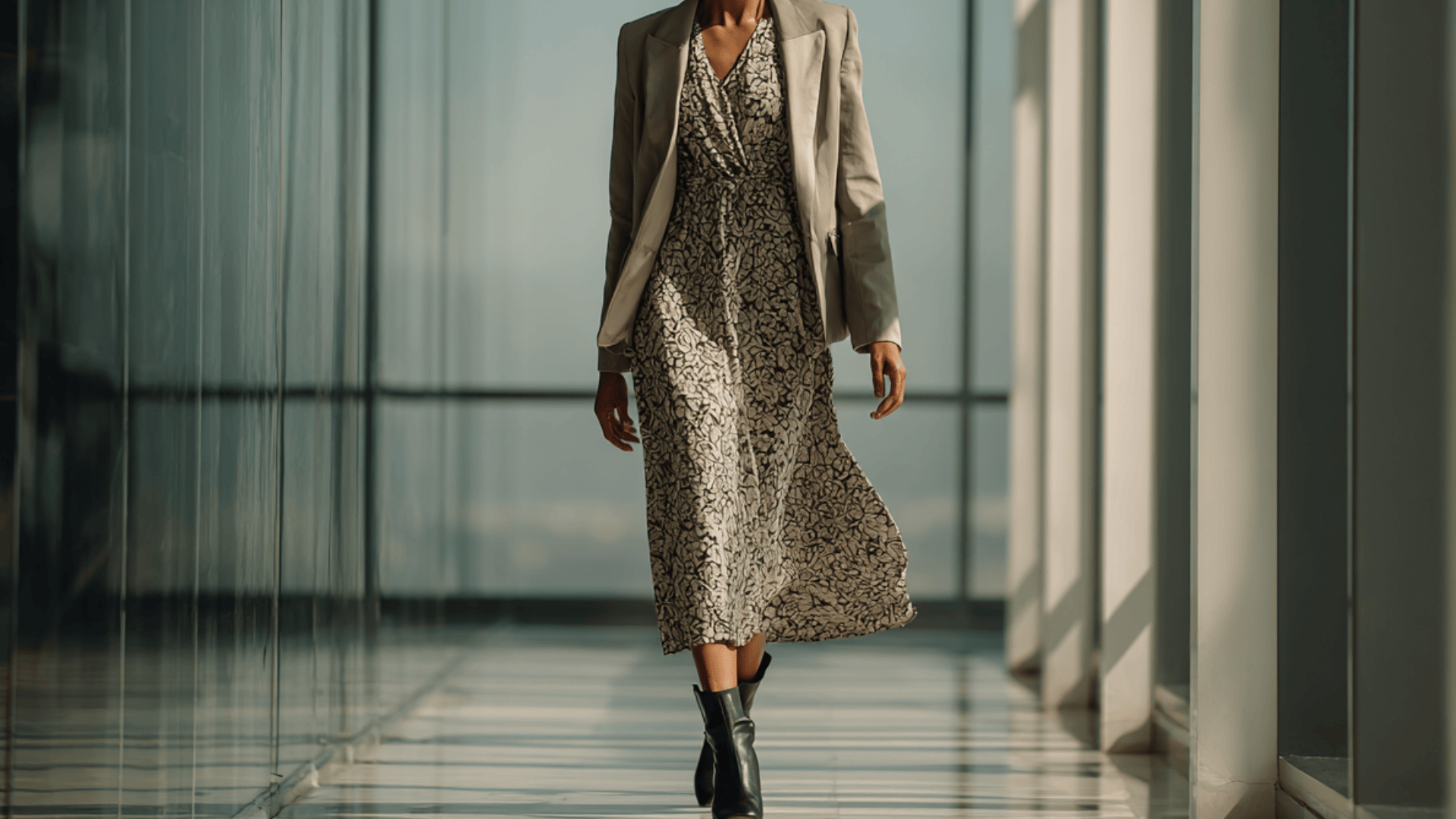 Maxi Dress With Structured Jacket