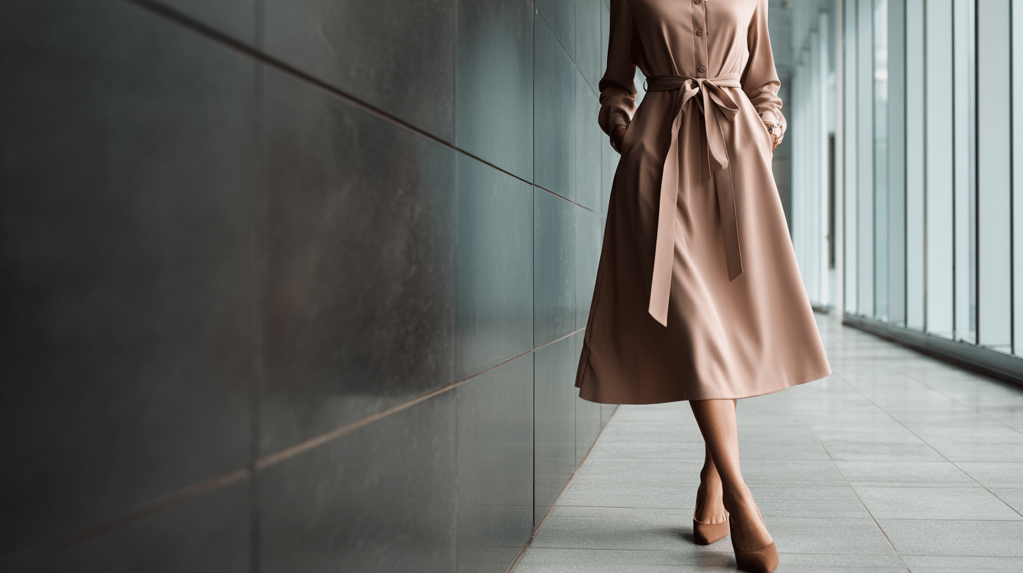 Midi Dress With Belted Waist