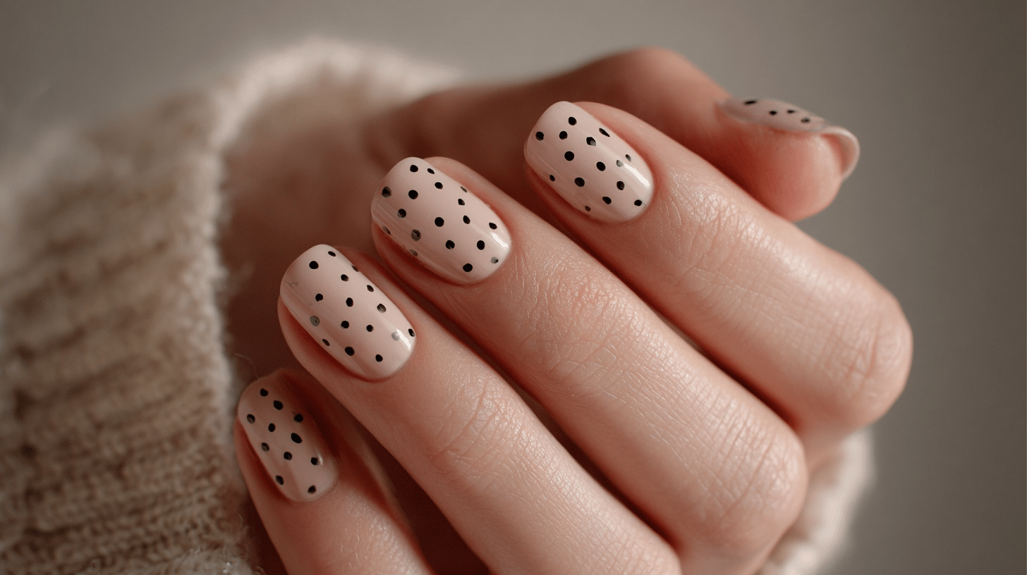 Minimal polka dot nails