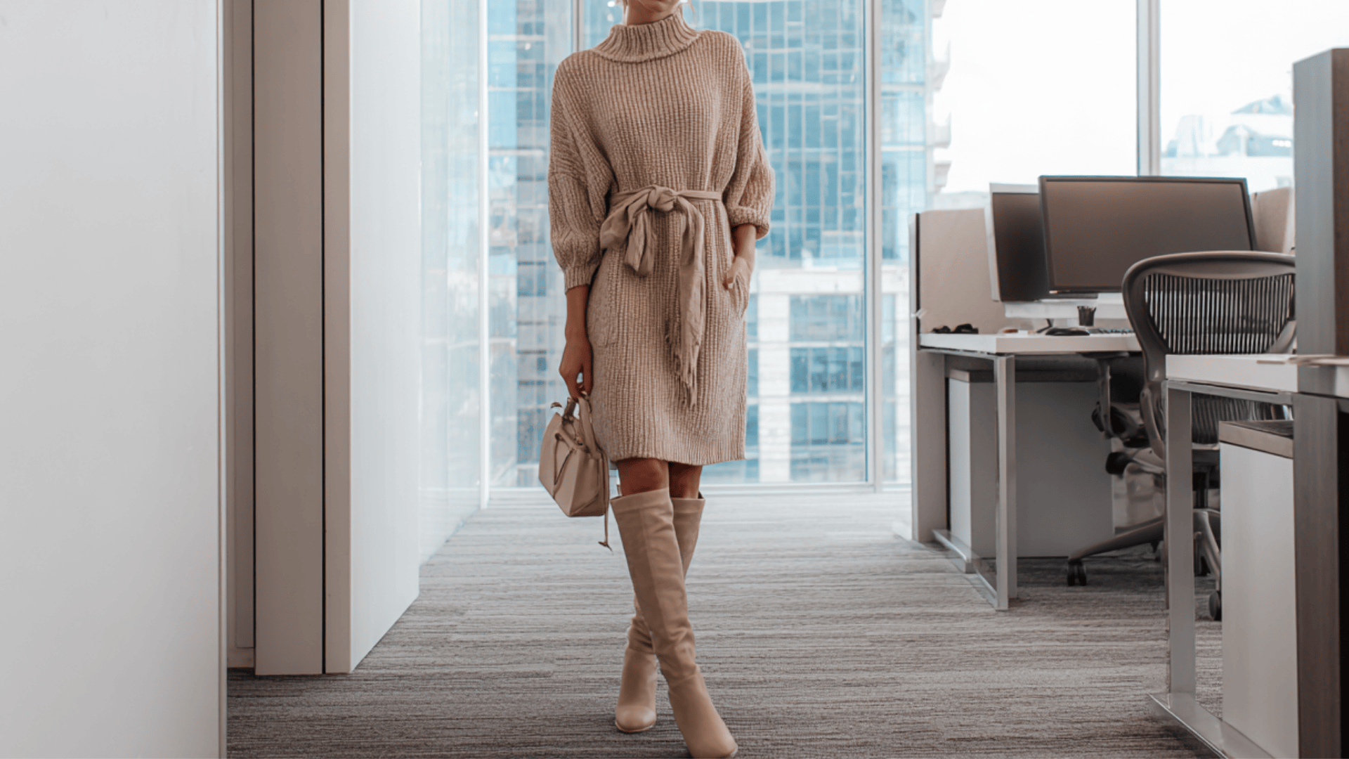 Sweater Dress With Boots