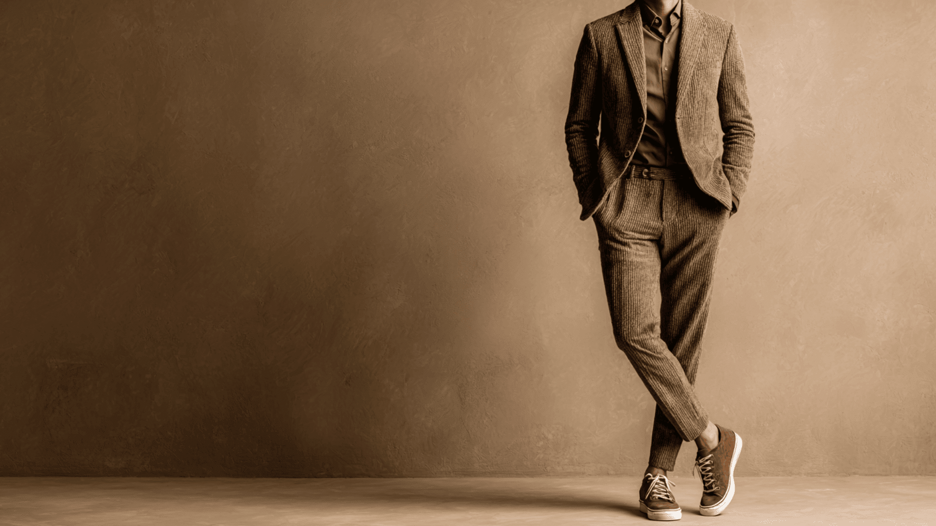 Textured Suit with Textured Sneakers