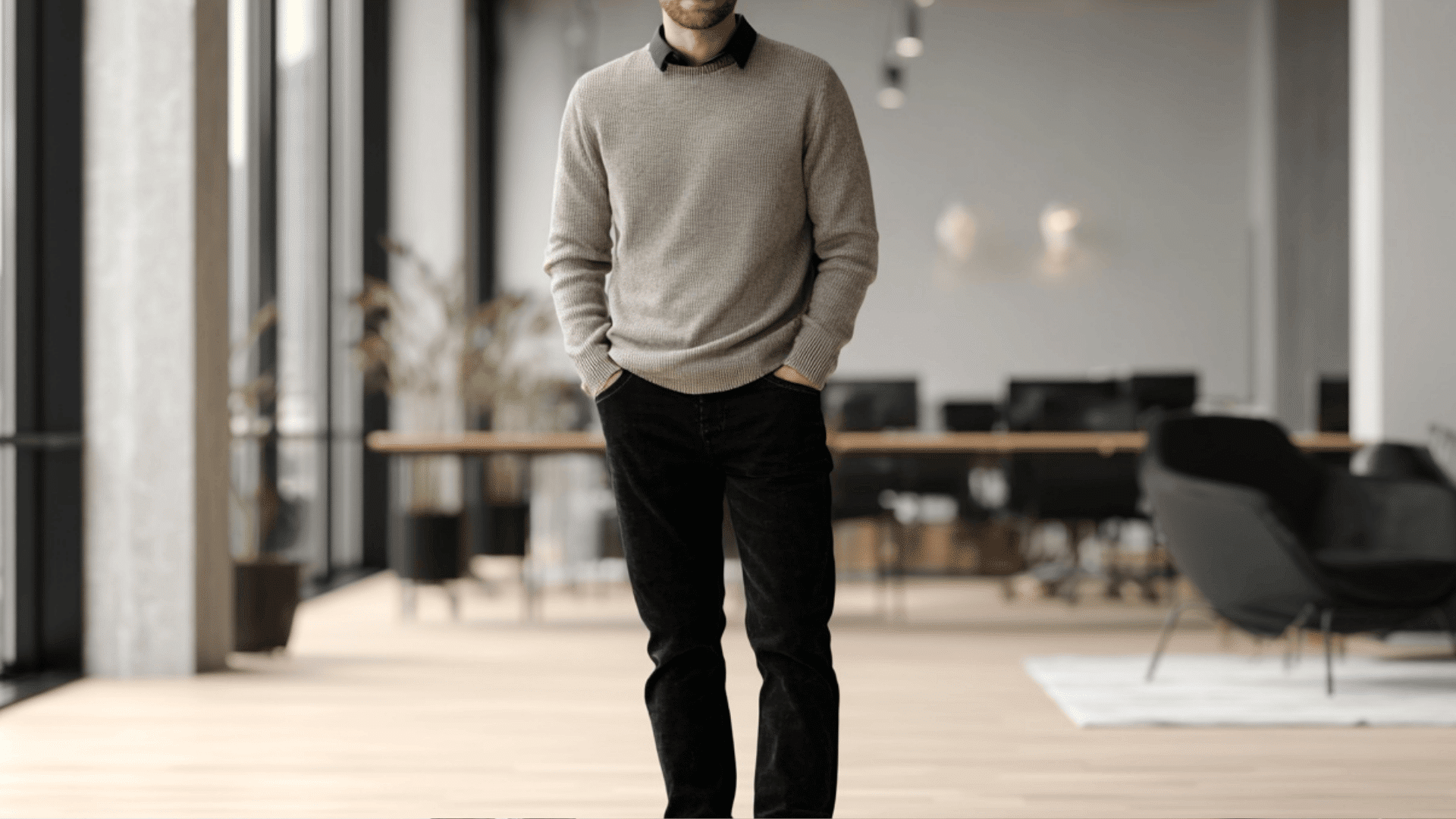 The Sweater-and-Collared-Shirt Look