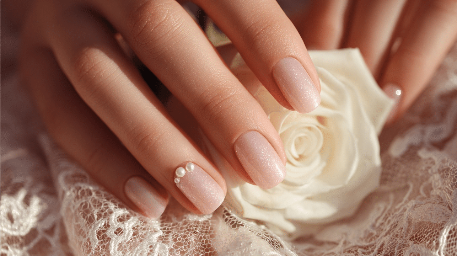 Transparent Pink with Tiny Pearl accent