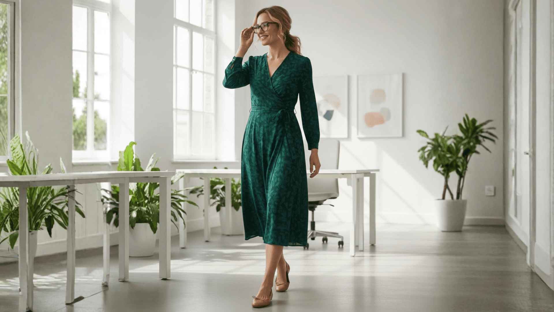 Wrap Dress With Classic Flats