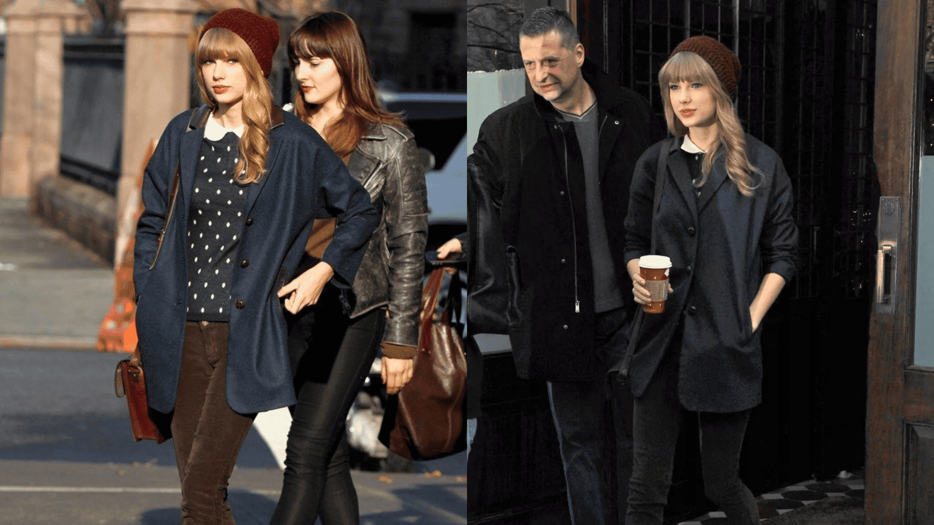 casual coffee run outfit with beanie