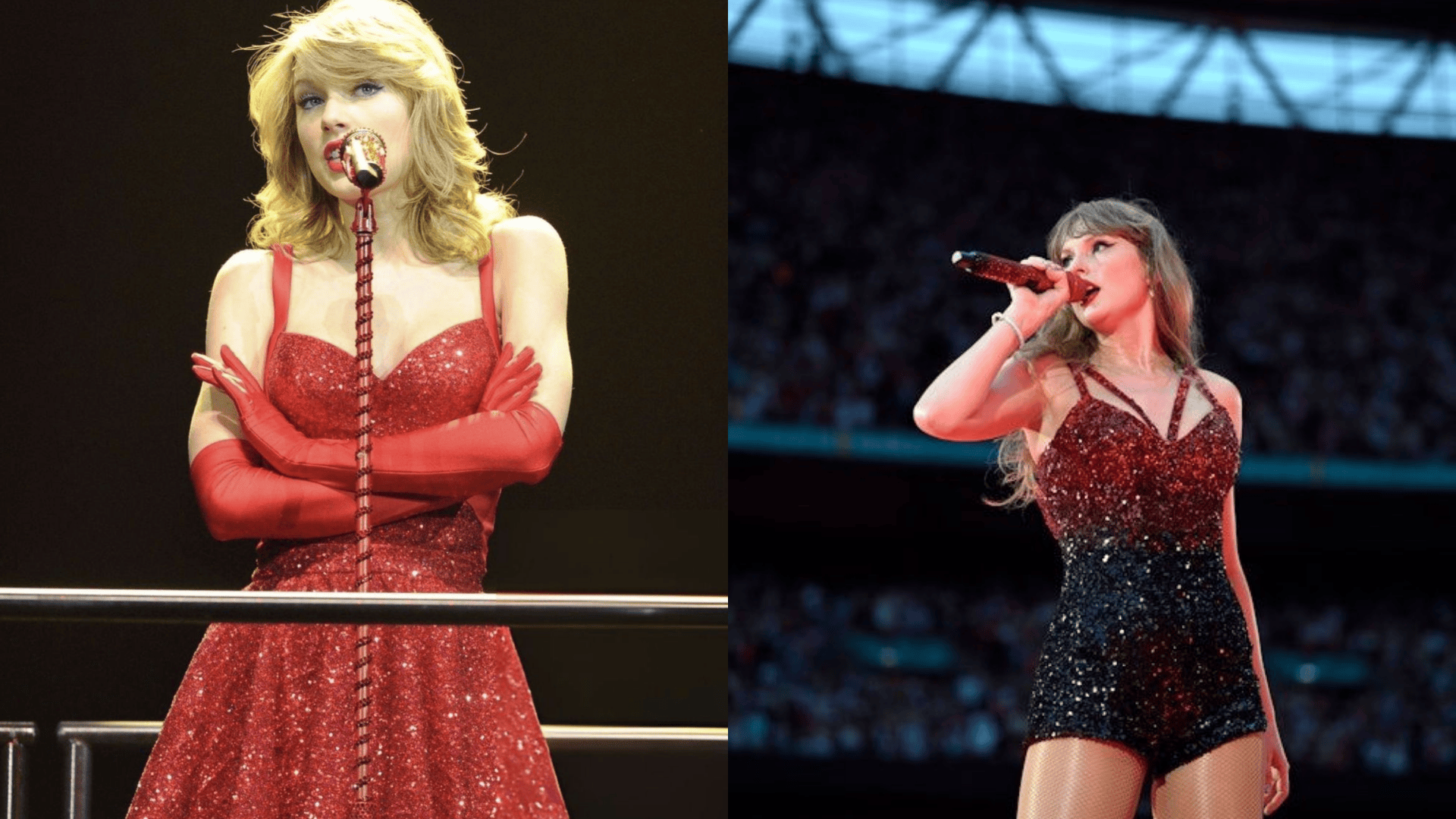 high energy red stage outfit