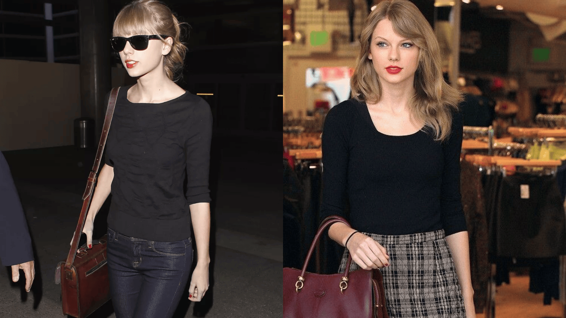 minimal black top with statement lip