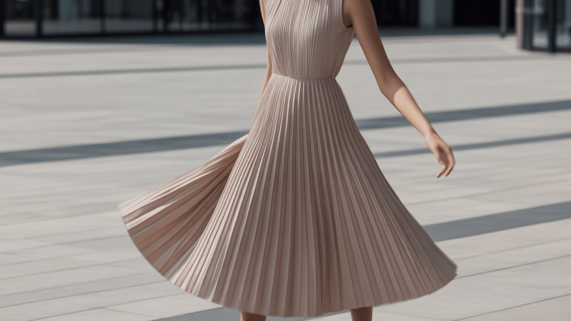 pleated midi dress