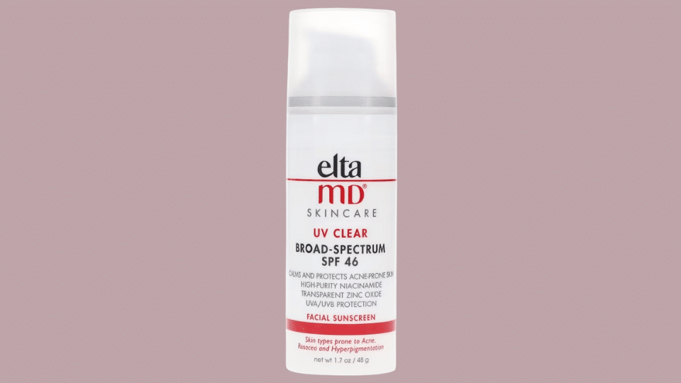 EltaMD UV Clear Broad-Spectrum SPF 46 sunscreen on a plain background