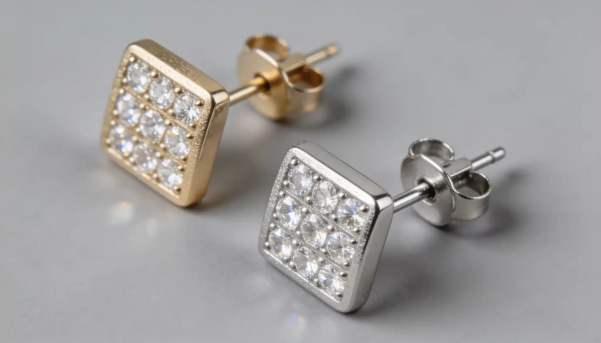 Silver and gold magnetic earrings that attach without piercings, lightweight and decorative