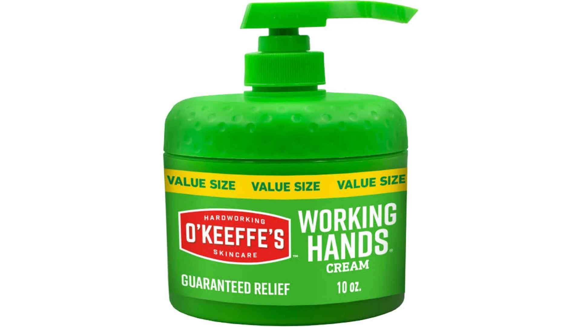 `green pump bottle of okeeffes working hands cream value size`