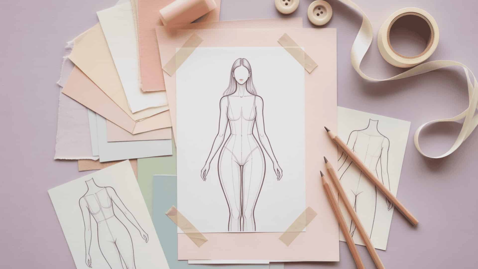 Pear body shape illustration with wider hips and thighs and narrower shoulders
