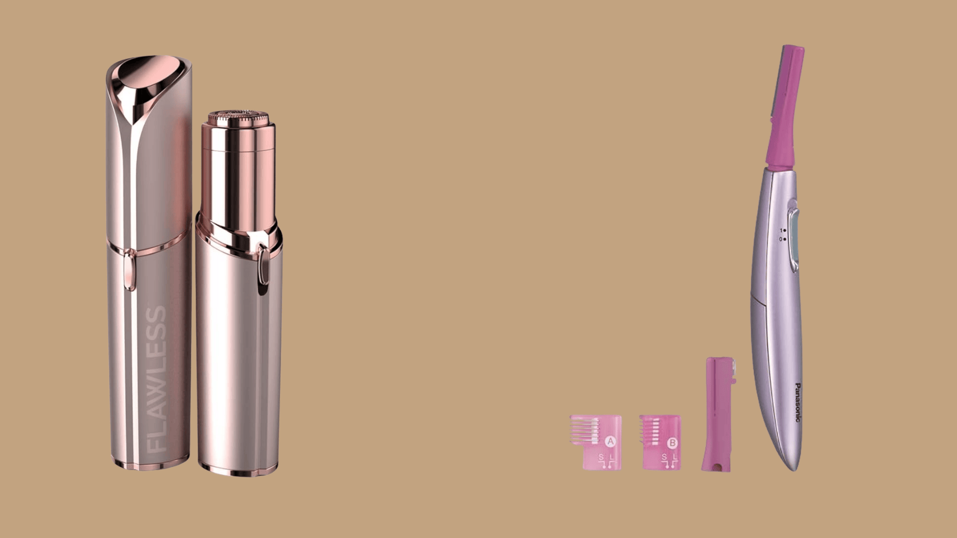 Facial hair removal tools including two types of electric trimmers