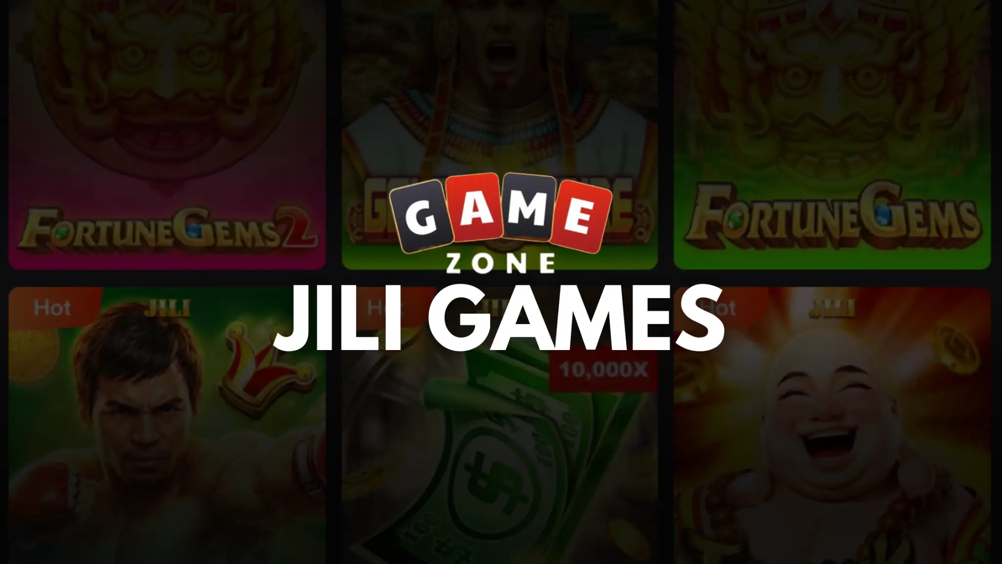 Slot game icons featuring fortune themes and martial arts in bright colorful thumbnails